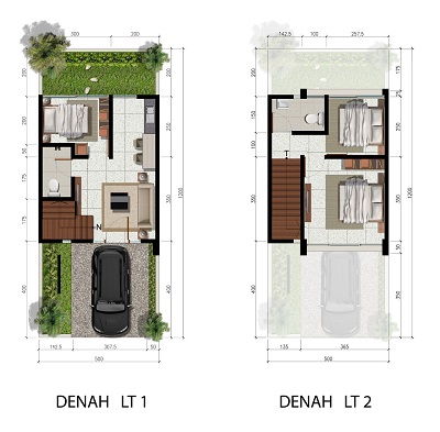 Tipe 5 x 12 Spesifikasi 3 Bedroom